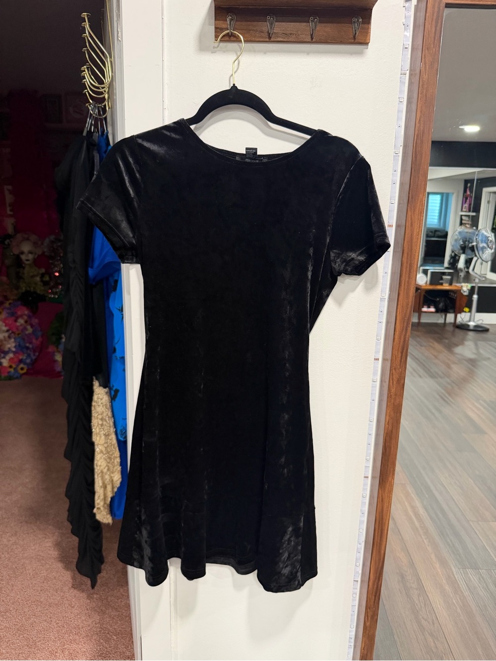 Forever 21 Black Velvet Mini A-Line Dress